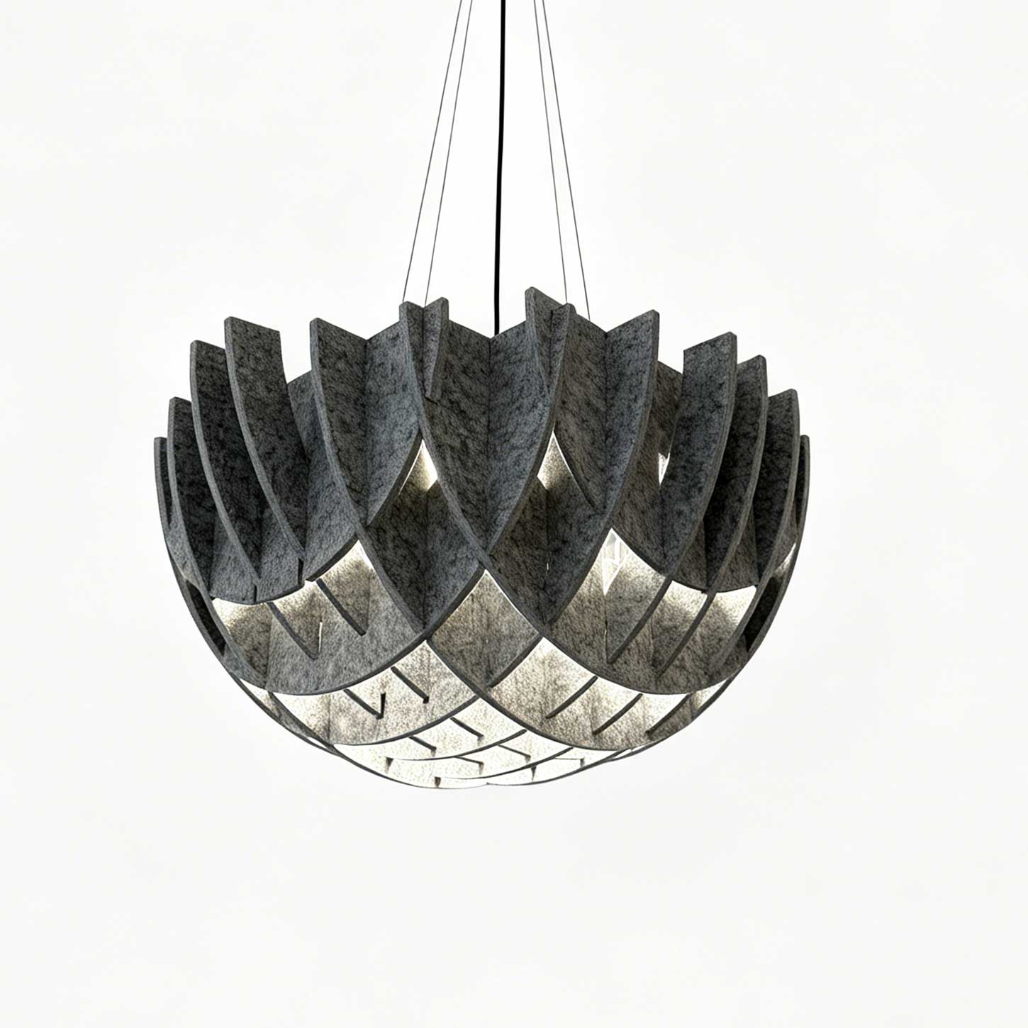Acoustic DIY Lighting 0114 – Adjustable Sound-Absorbing LED Pendant for Office & Study - Image 2