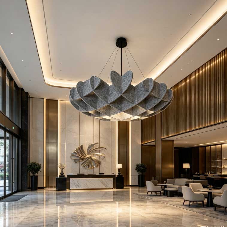 Acoustic DIY Lighting 0114 – Adjustable Sound-Absorbing LED Pendant for Office & Study - Image 4