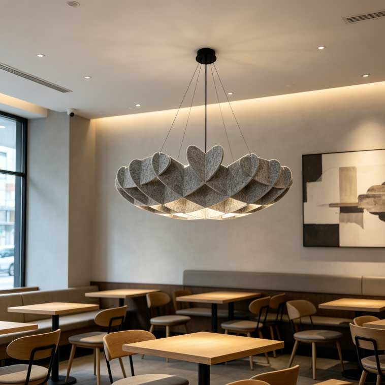Acoustic DIY Lighting 0114 – Adjustable Sound-Absorbing LED Pendant for Office & Study - Image 5