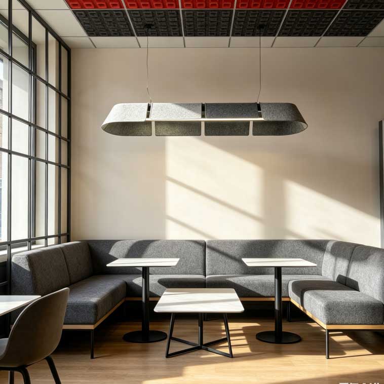 Acoustic Office Lighting 0156 – Noise-Reducing LED Pendant for Stylish and Comfortable Offices