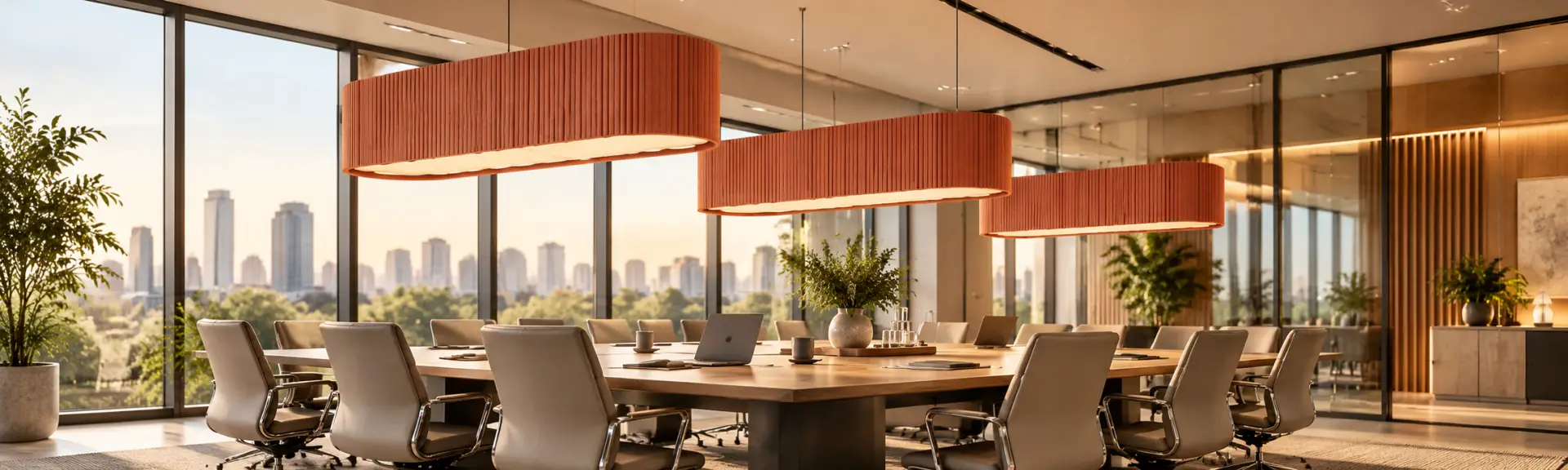 Acoustic Lighting for Glass Meeting Rooms