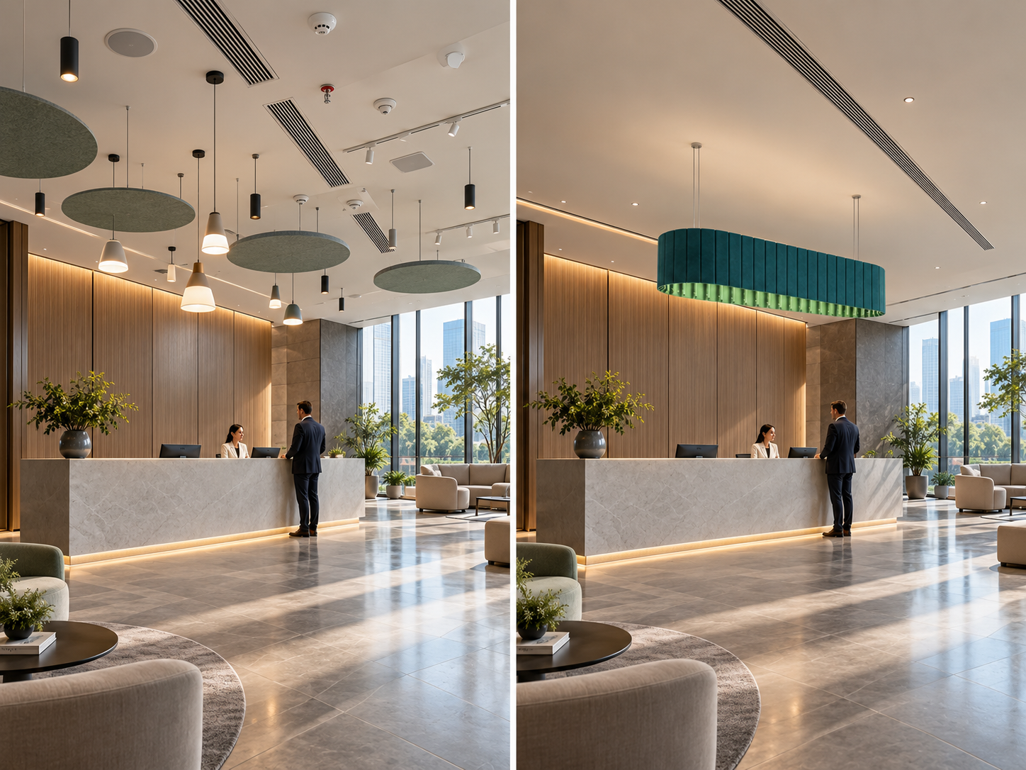 会乱”对比图Why Reception and Lobby Ceilings Become Cluttered