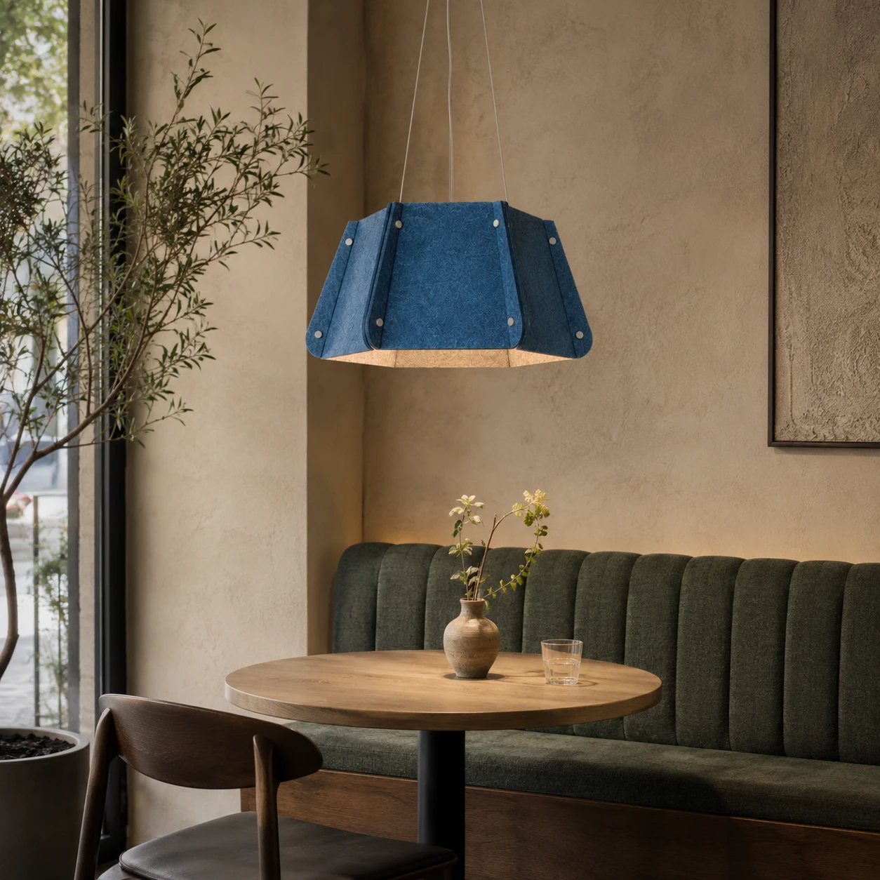Faceted Drum Acoustic Pendant Light - Image 2