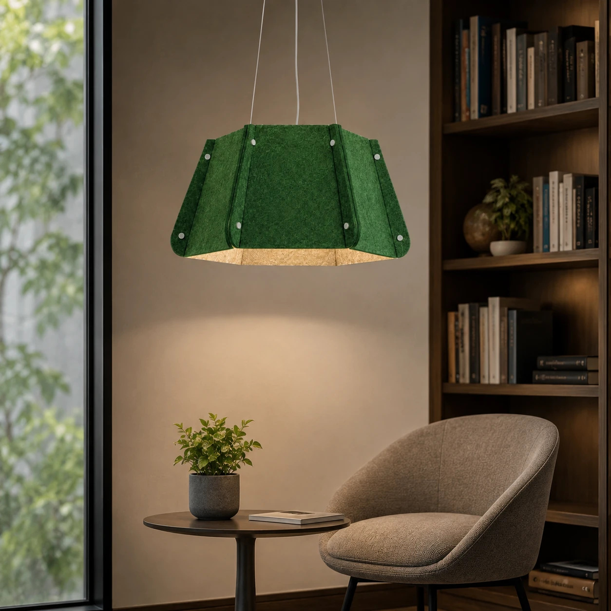 Faceted Drum Acoustic Pendant Light - Image 3