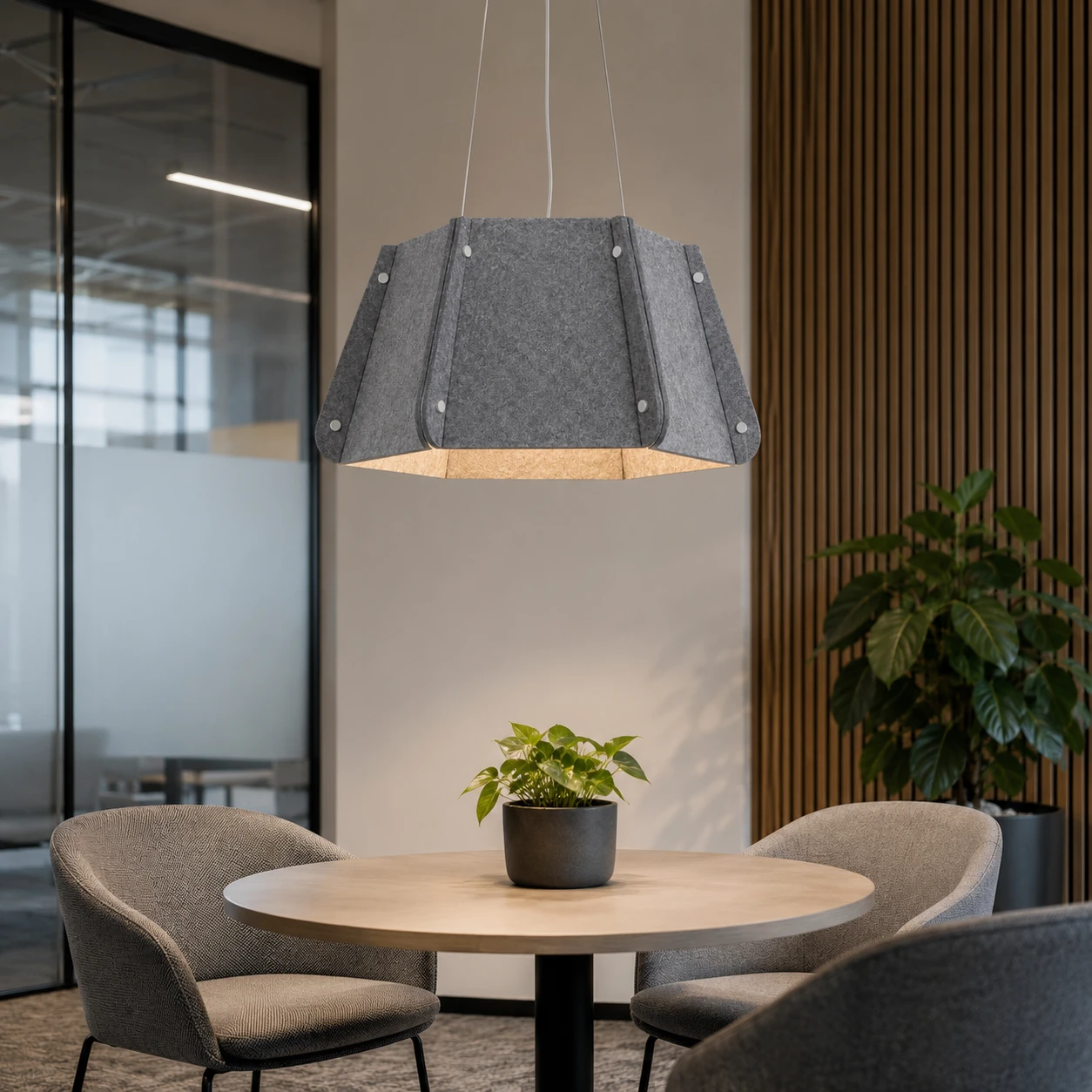 Faceted Drum Acoustic Pendant Light