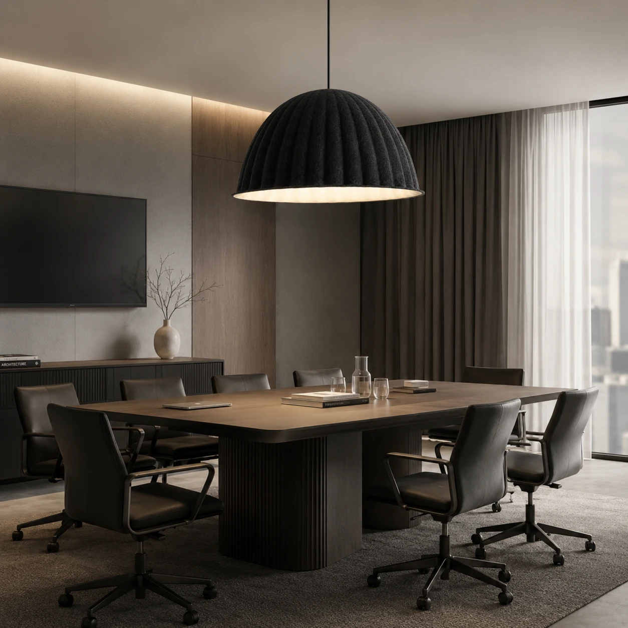 Pleated Dome Acoustic Pendant Light - Image 4