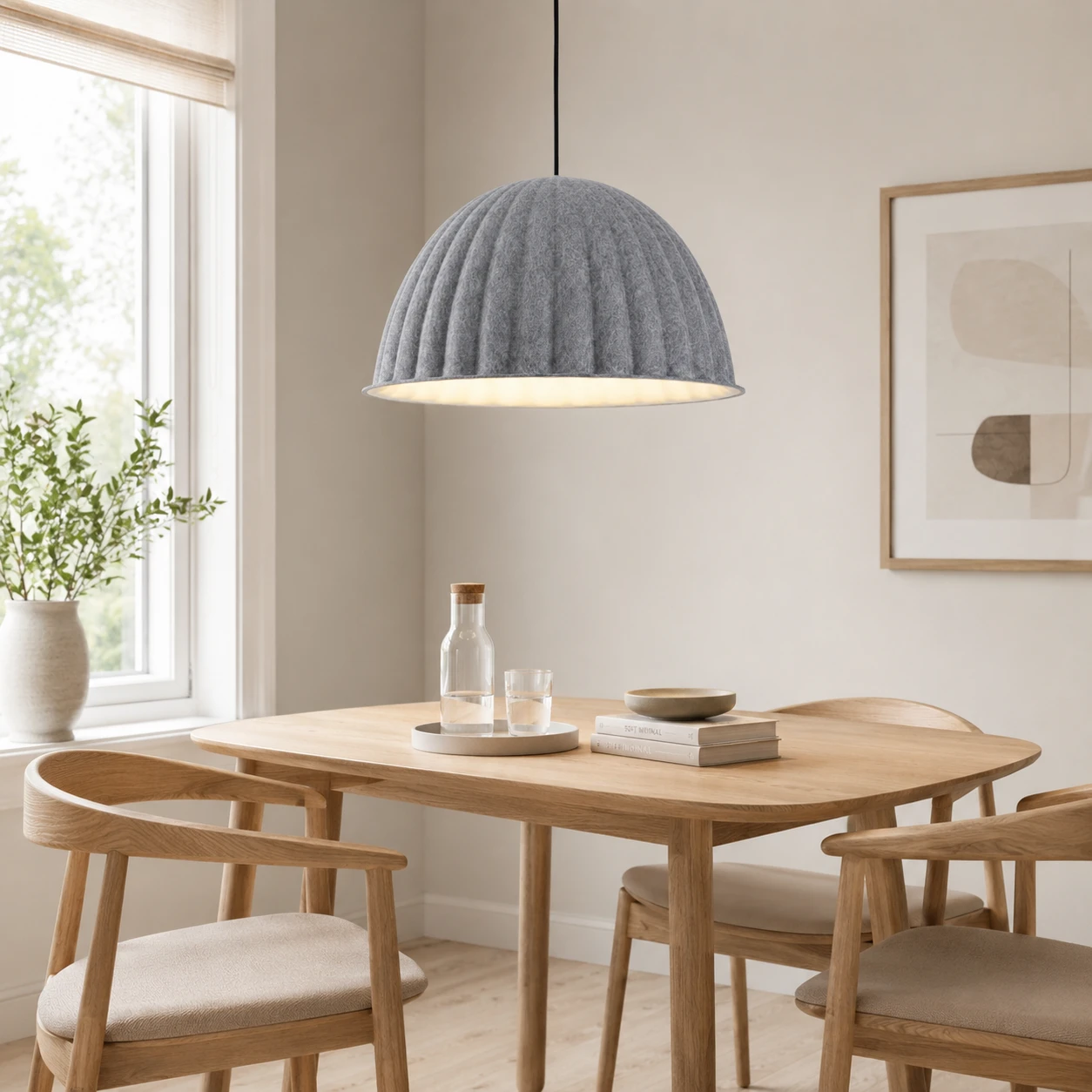 Pleated Dome Acoustic Pendant Light