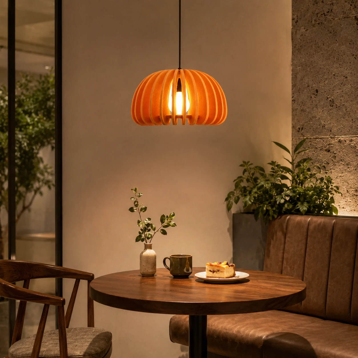 Rounded Cage Acoustic Pendant Light