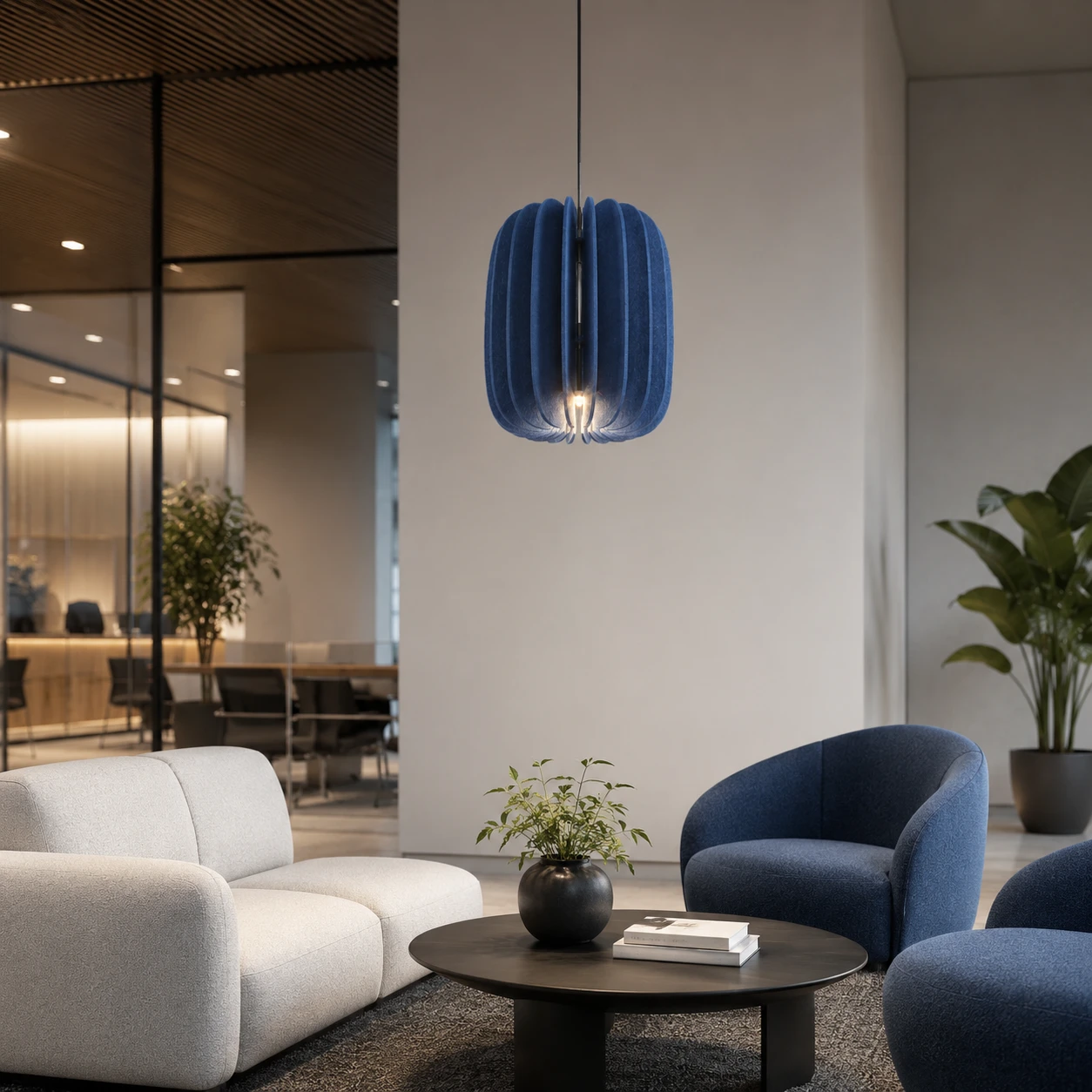Oval Pumpkin Acoustic Pendant Light - Image 4