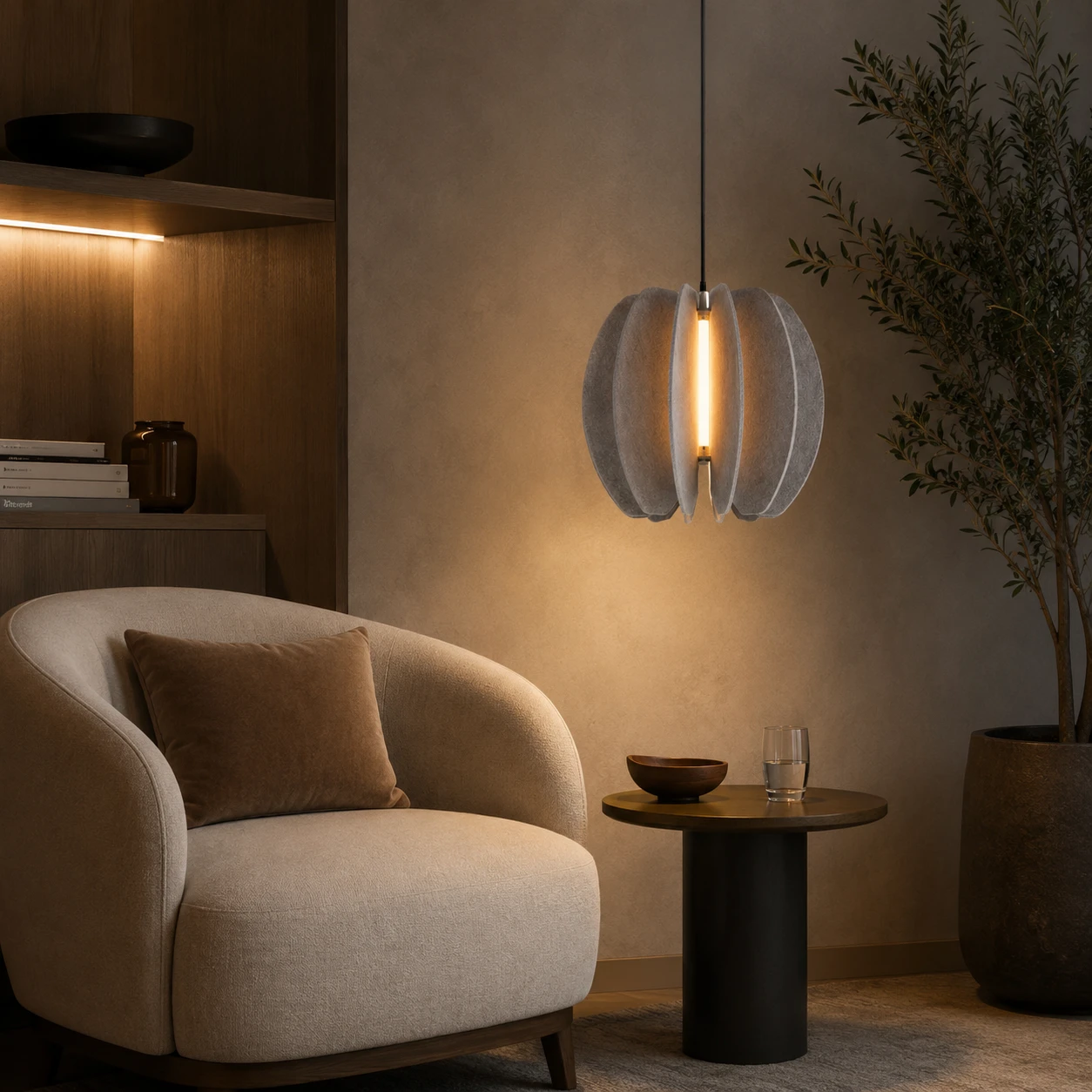 Slit Globe Acoustic Pendant Light