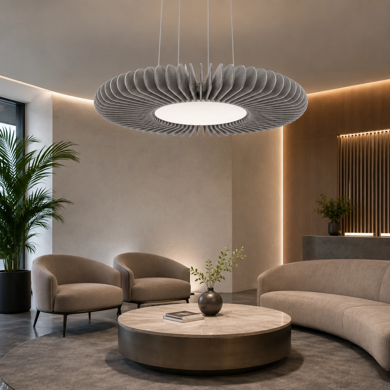 Spiral Ring Sculptural Acoustic Light
