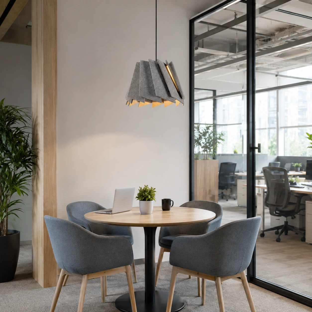 Pleated Cone Acoustic Pendant Light - Image 4