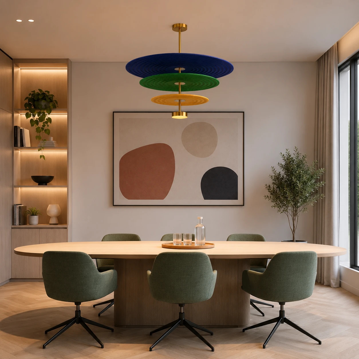Tiered Disc Sculptural Acoustic Light - Image 3