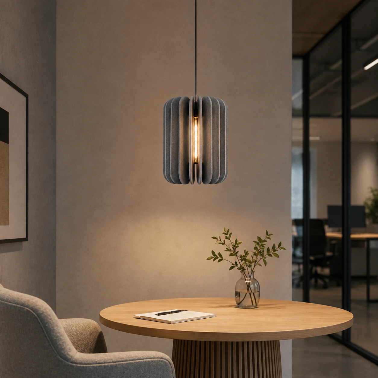 Tall Oval Acoustic Pendant Light