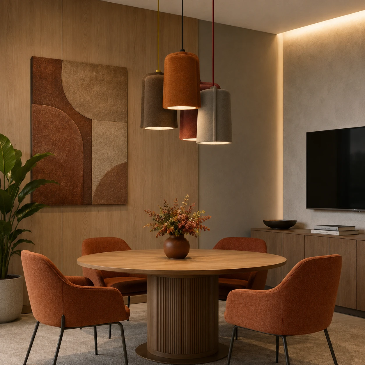 Cylinder Cluster Acoustic Pendant Light