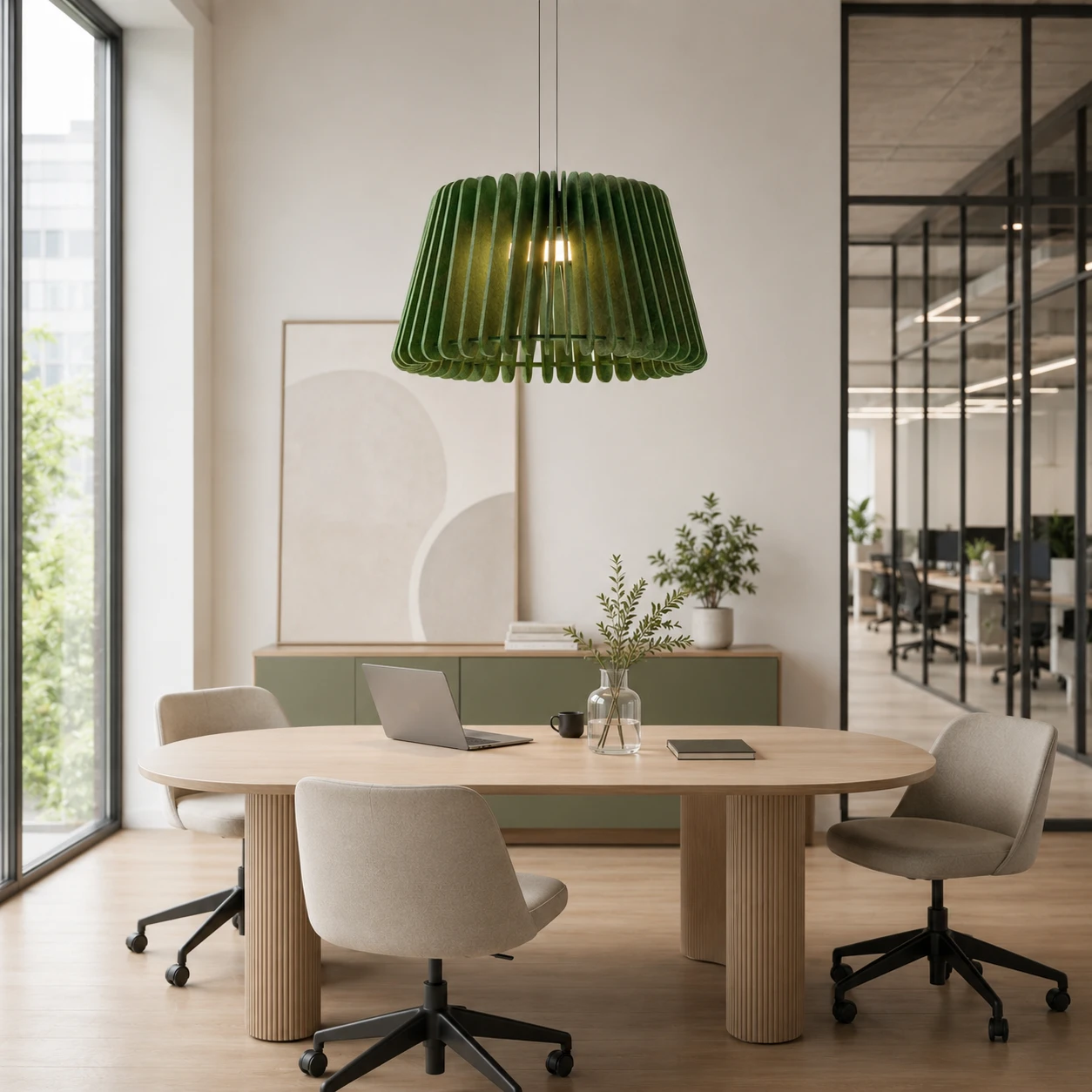 Tapered Cage Acoustic Pendant Light