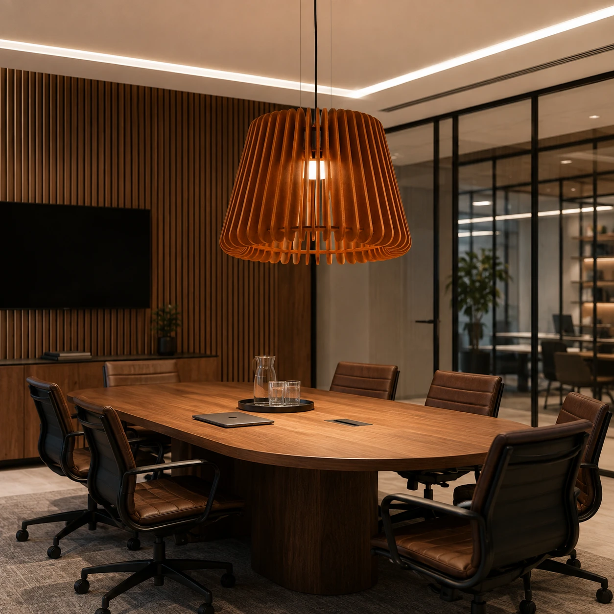 Fluted Bell Acoustic Pendant Light