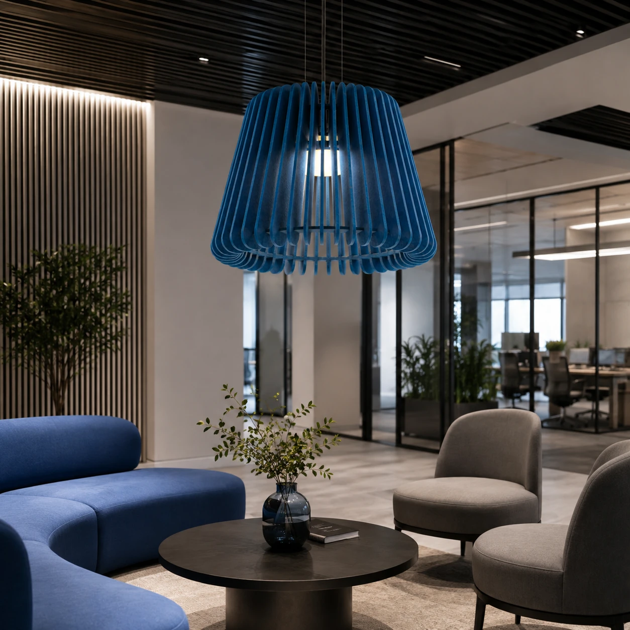 Fluted Bell Acoustic Pendant Light - Image 4