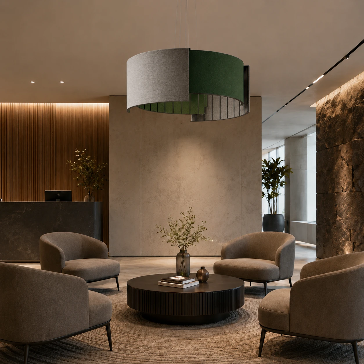 Two Tone Drum Acoustic Pendant Light - Image 4