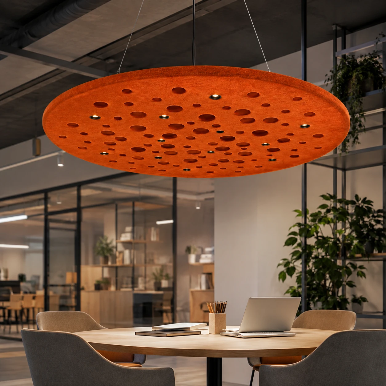 Perforated Disc Acoustic Panel Light