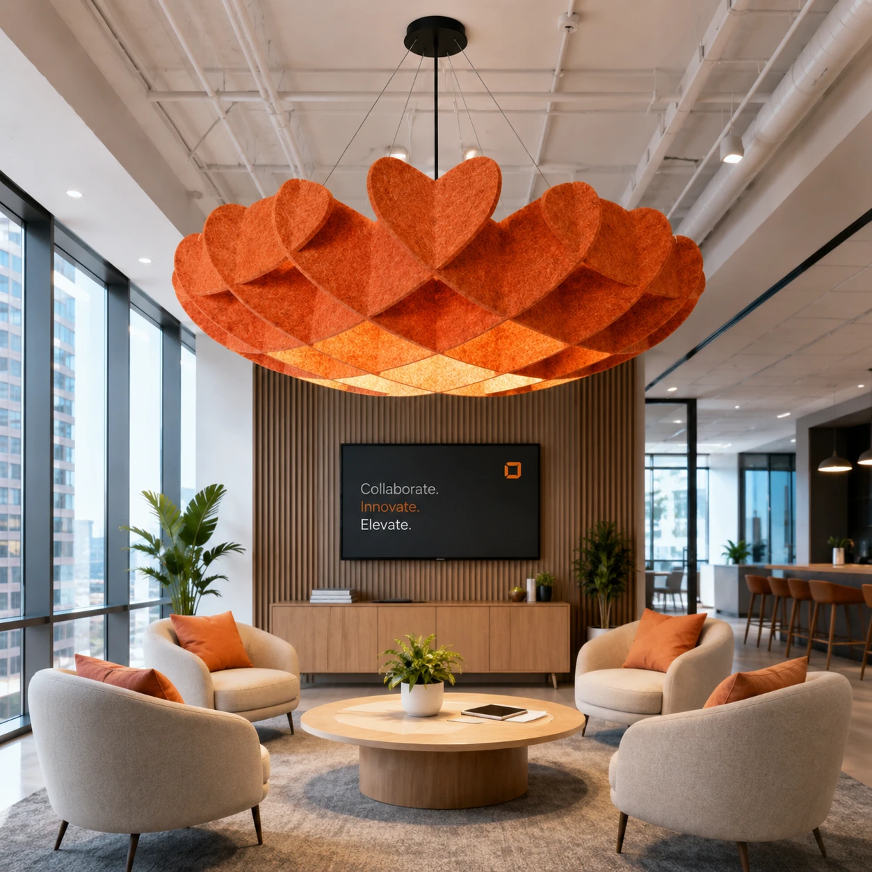Square Petal Sculptural Acoustic Light - Image 6