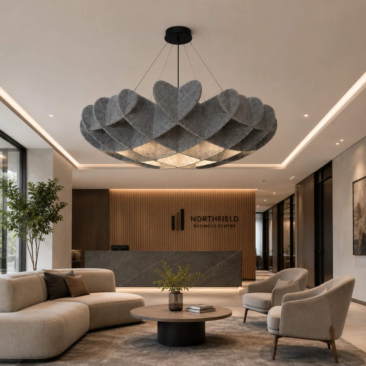 Square Petal Sculptural Acoustic Light - Image 4