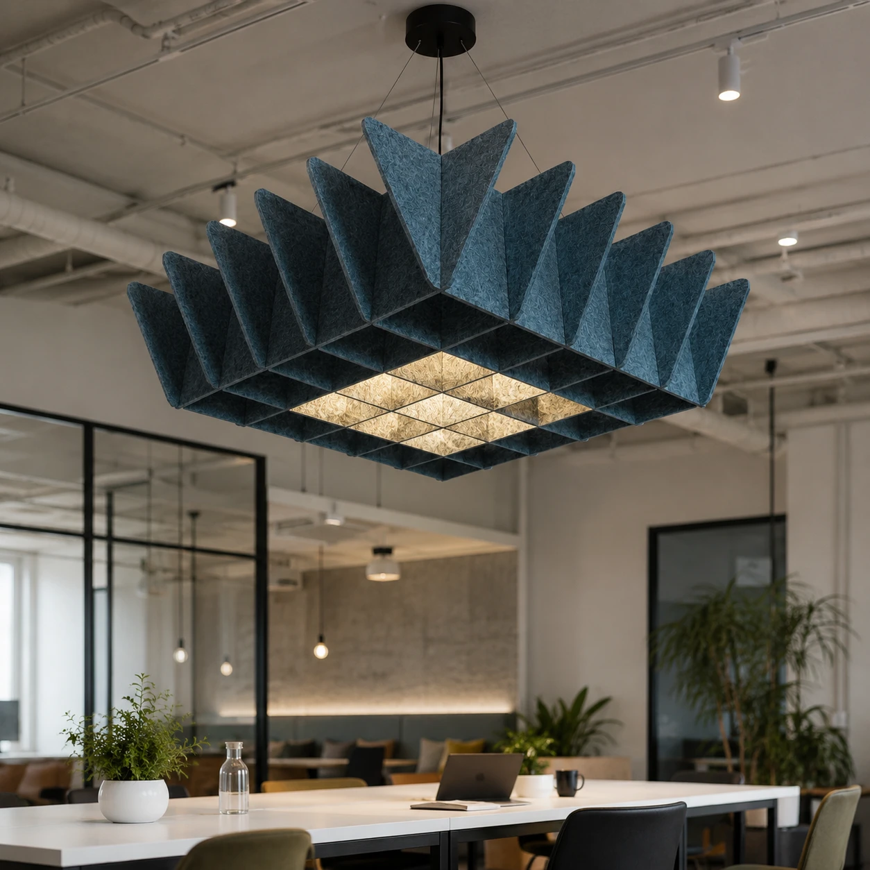 Square Petal Sculptural Acoustic Light