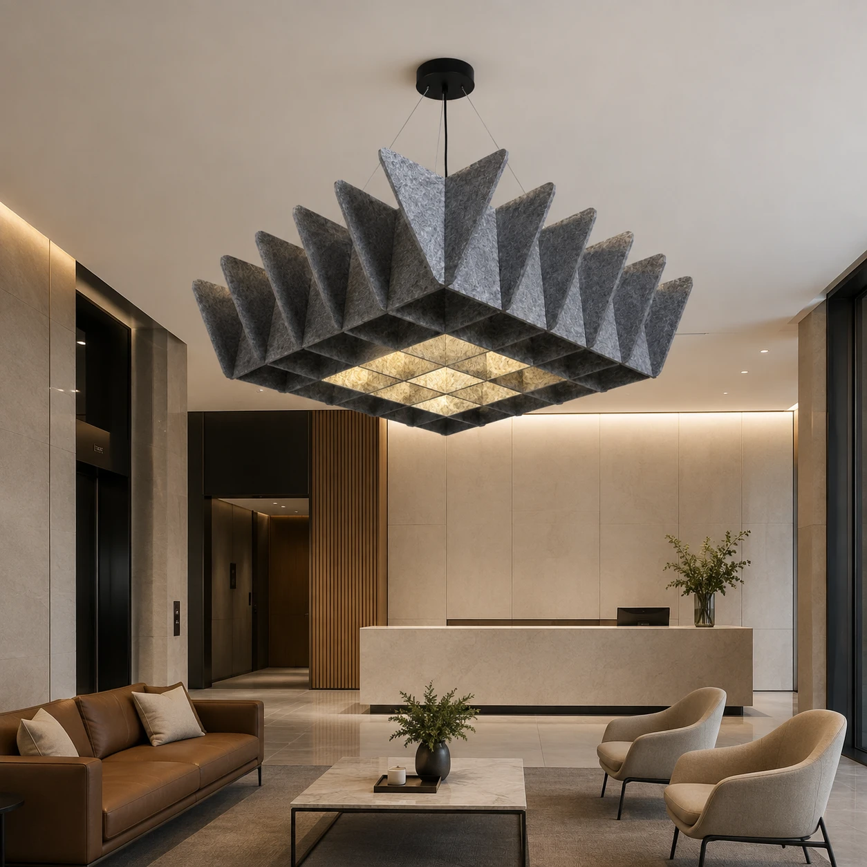 Square Petal Sculptural Acoustic Light - Image 7