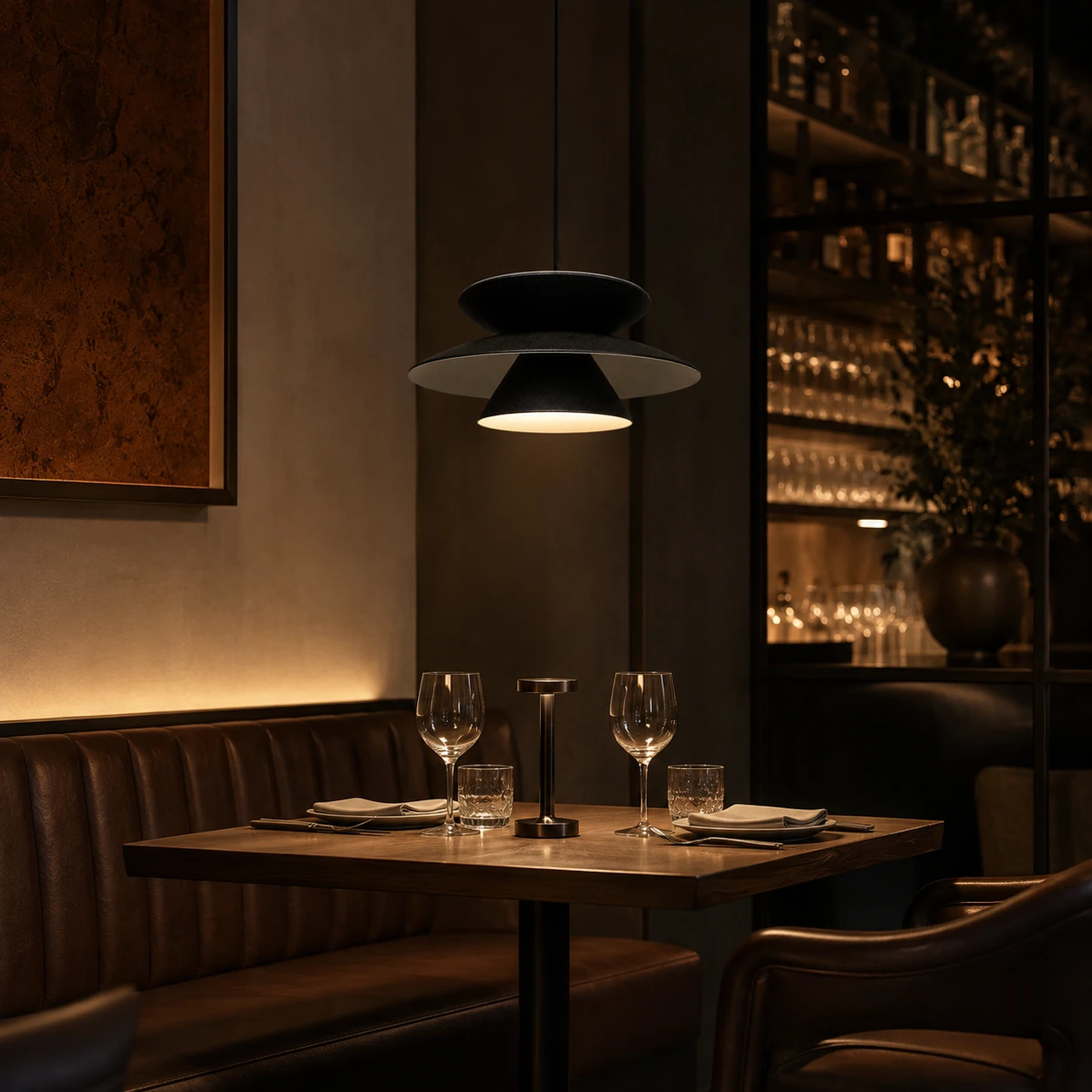 Layered Disc Sculptural Acoustic Light - Image 3