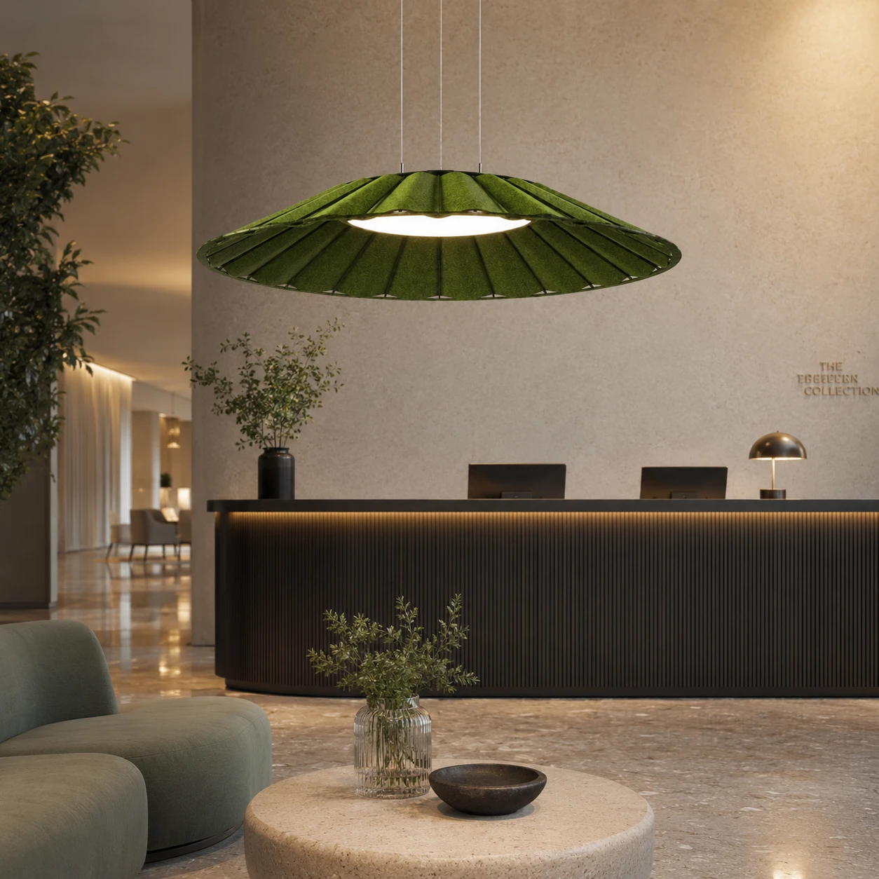 Pleated Saucer Sculptural Acoustic Light - Image 4