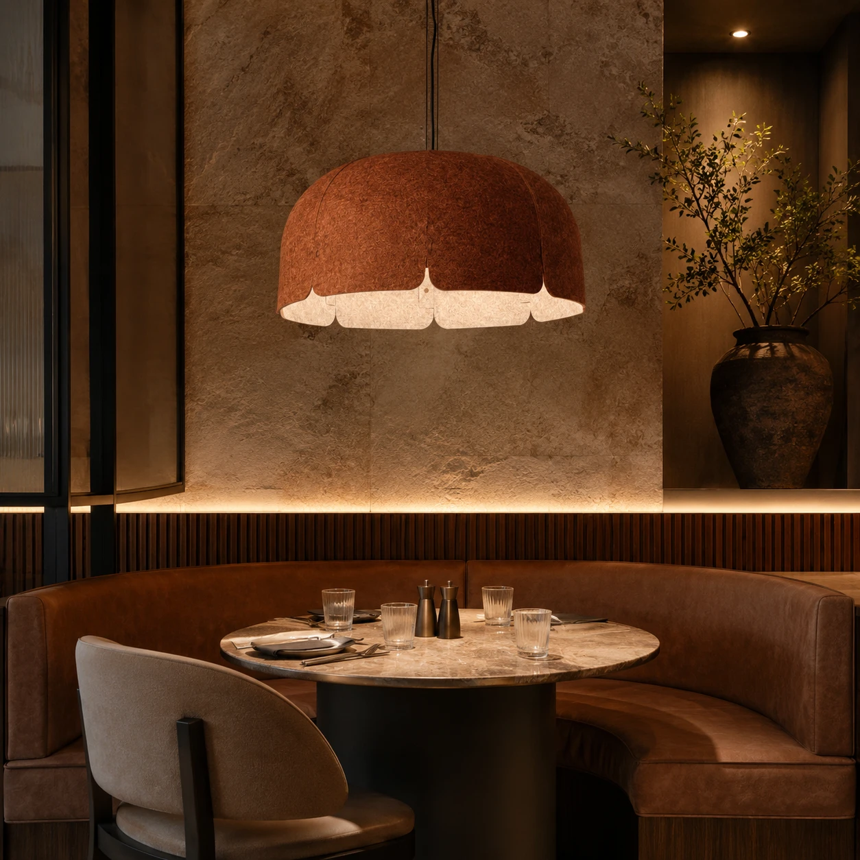 Scalloped Dome Acoustic Pendant Light - Image 4