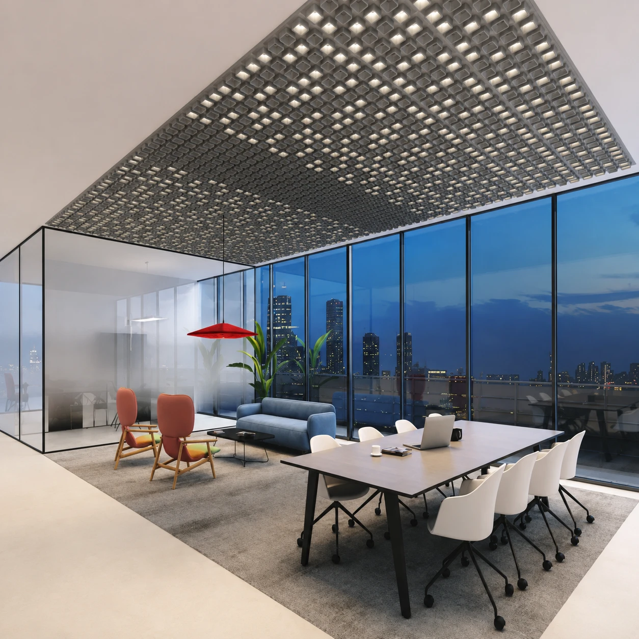 Waffle Acoustic Ceiling Panel Light