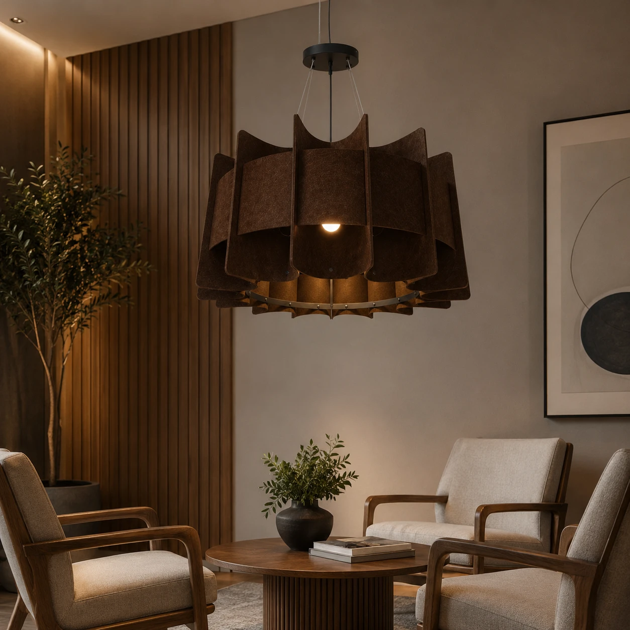 Pleated Crown Sculptural Acoustic Light - Image 2