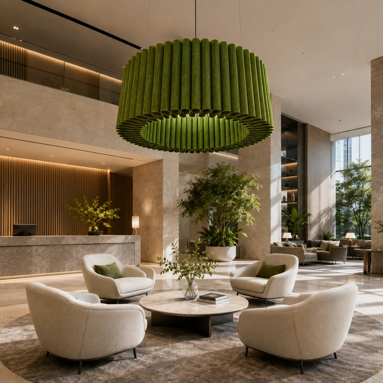 Pleated Drum Acoustic Pendant Light - Image 2