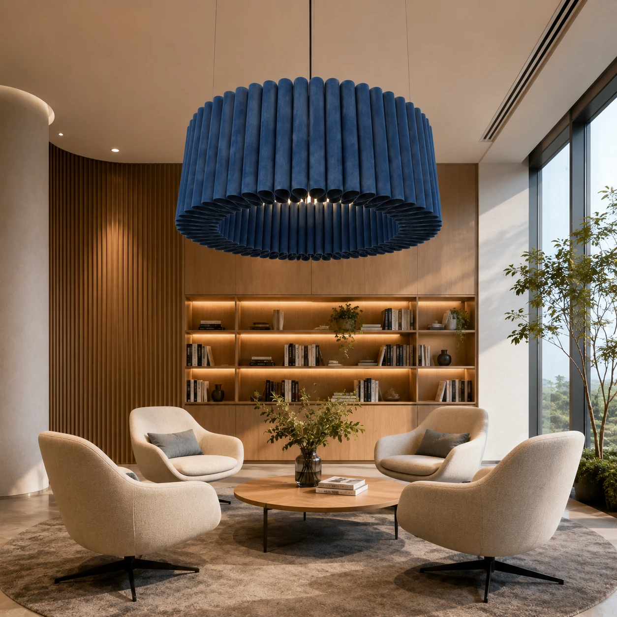Pleated Drum Acoustic Pendant Light
