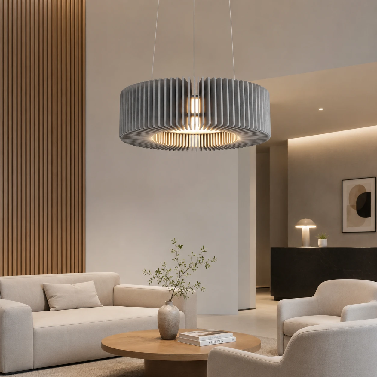 Slatted Drum Sculptural Acoustic Light