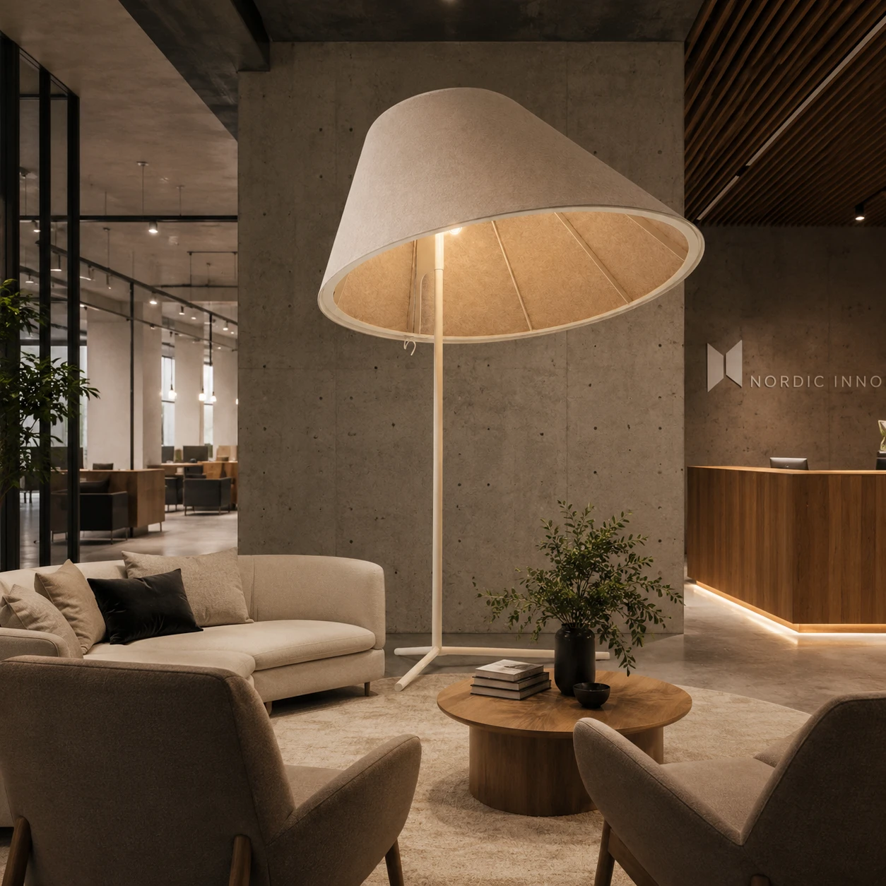 Cone Shade Acoustic Floor Lamp