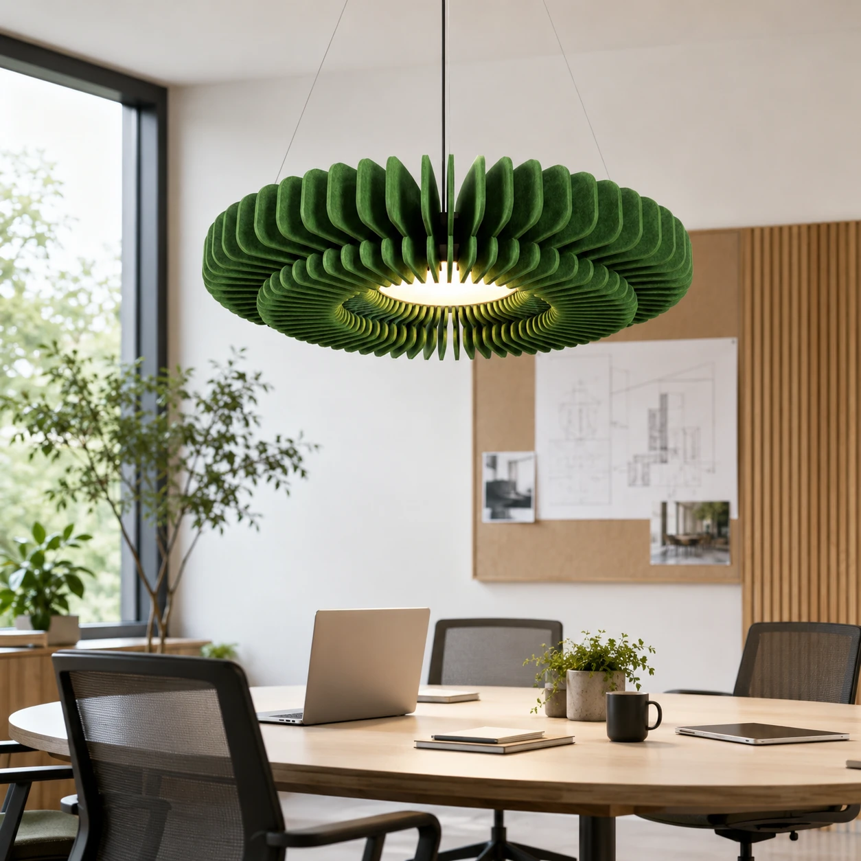 Radial Ring Sculptural Acoustic Light - Image 3