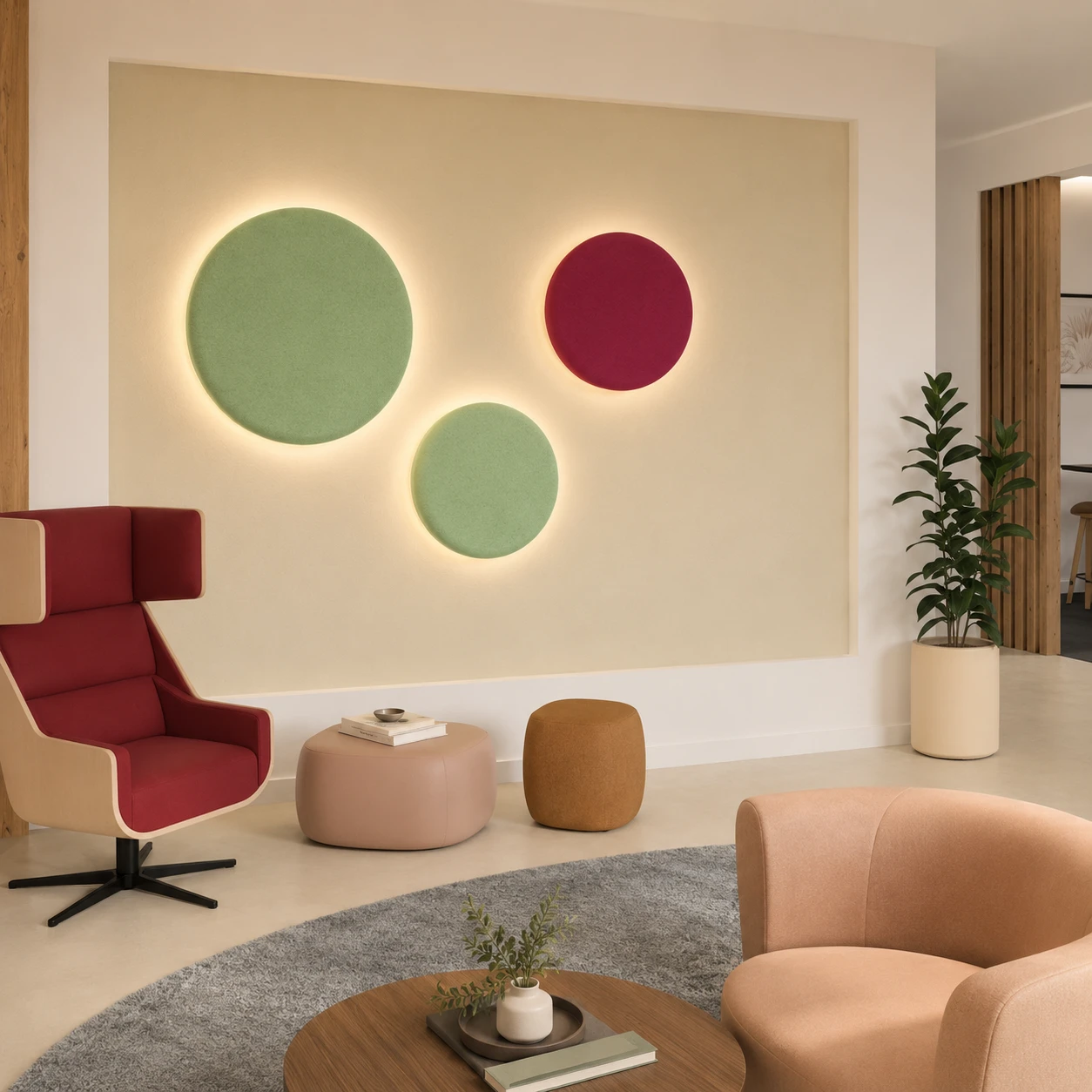 Round Acoustic Wall Light - Image 3