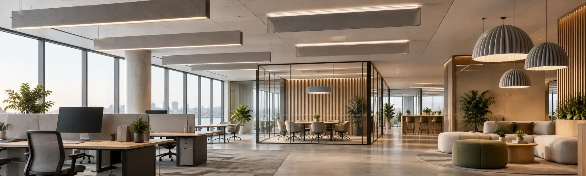 Why combine lighting and acoustics in modern workplaces